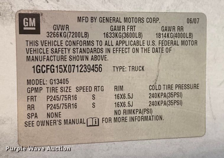 image for item DX5758 2007 Chevrolet Express 1500 van