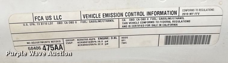 image for item DX5760 2019 RAM 1500 pickup truck