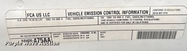 image for item DX5761 2019 RAM 1500 pickup truck