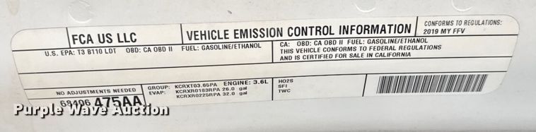 image for item DX5762 2019 RAM 1500 pickup truck