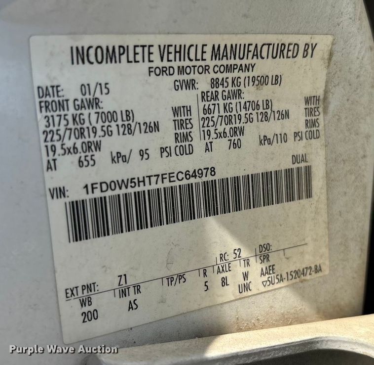 image for item DX5791 2015 Ford F550 utility / service truck