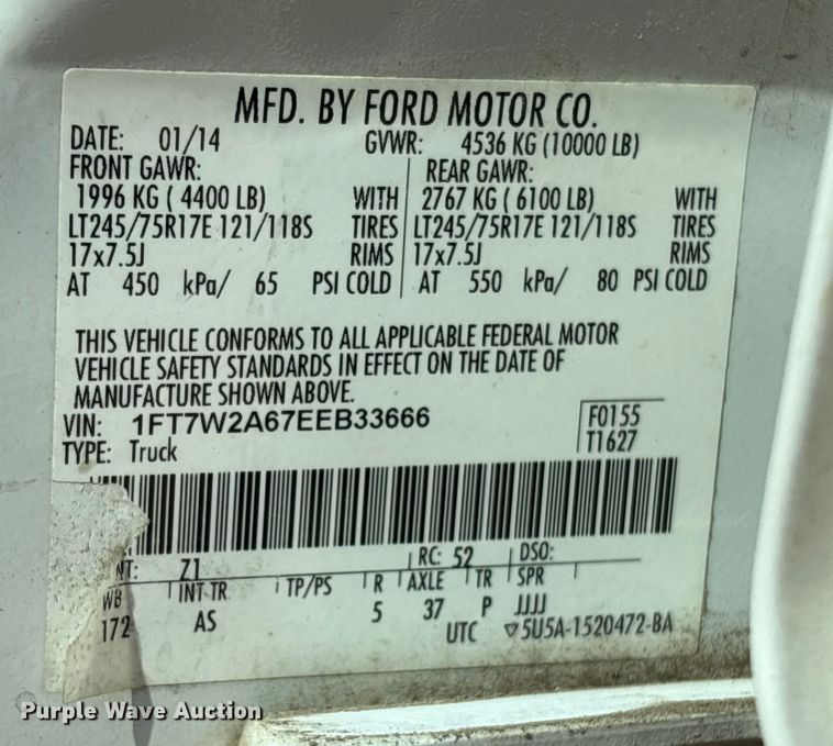 image for item DX5792 2014 Ford F250 Super Duty Crew Cab pickup truck