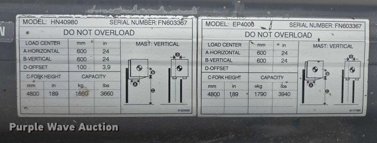 image for item DY1136 Caterpillar EP4000 forklift