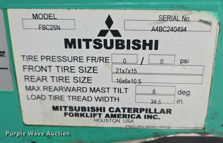 image for item DY1138 Mitsubishi FBC25N forklift