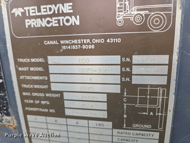 image for item DY1140 1998 Princeton D50 forklift