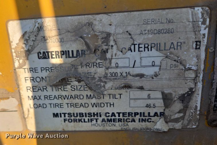 image for item DY1176 Caterpillar PD10000 forklift