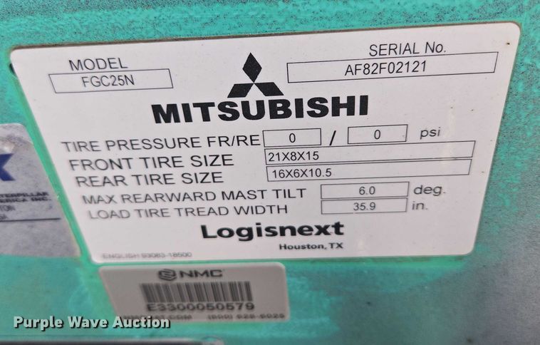 image for item DY1177 Mitsubishi FGC25N forklift