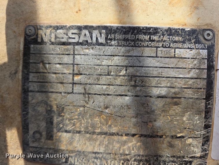 image for item DY1191 Nissan 60 forklift