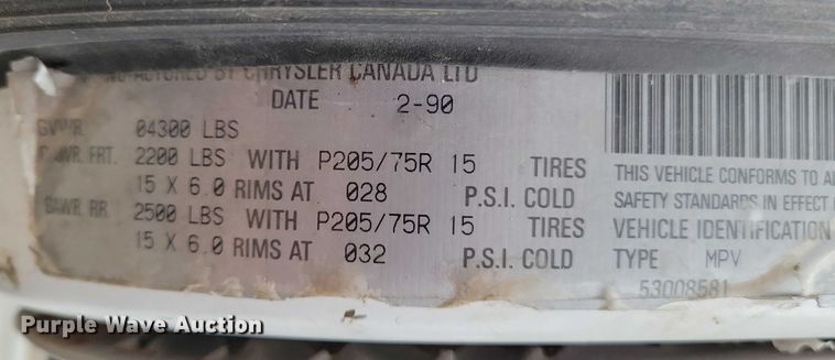 image for item DZ6485 1990 Jeep Wrangler SUV