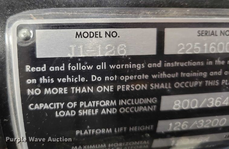 image for item DZ6502 Big Joe J1-126 order picker