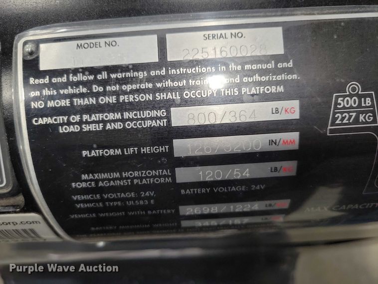 image for item DZ6502 Big Joe J1-126 order picker