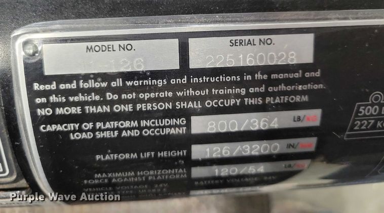 image for item DZ6502 Big Joe J1-126 order picker