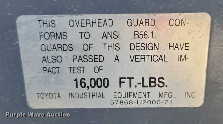 image for item DZ6504 Toyota 7FGU25 forklift