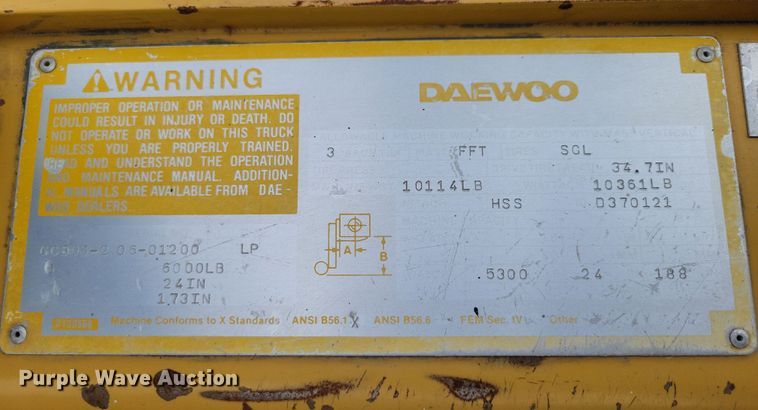 image for item DZ6505 Daewoo GC30S-2 forklift