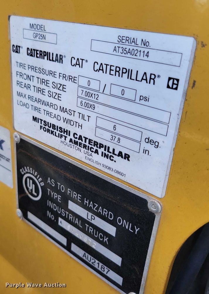 image for item DZ6507 Caterpillar GP25N forklift