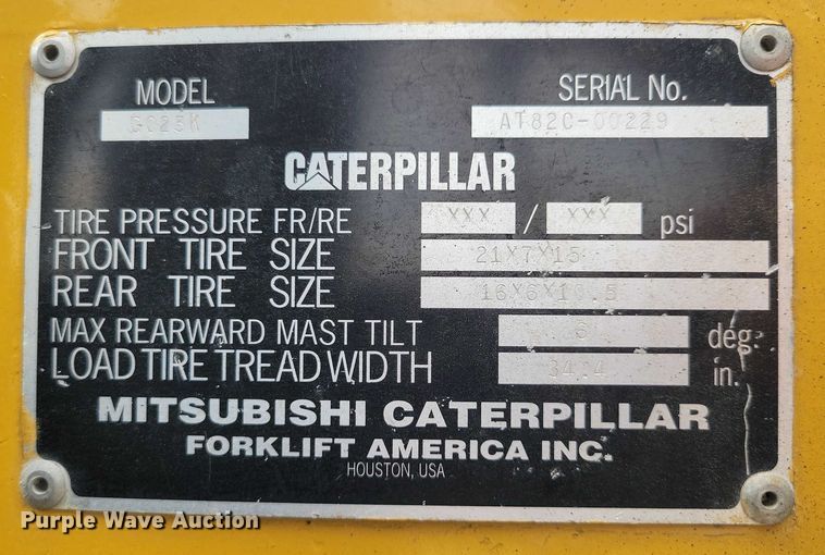 image for item DZ6508 Caterpillar GC25K forklift