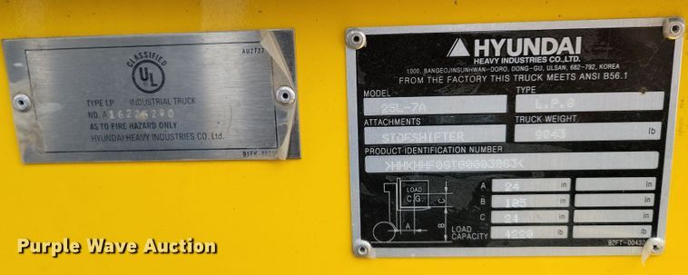 image for item DZ6509 Hyundai 25L-7A forklift