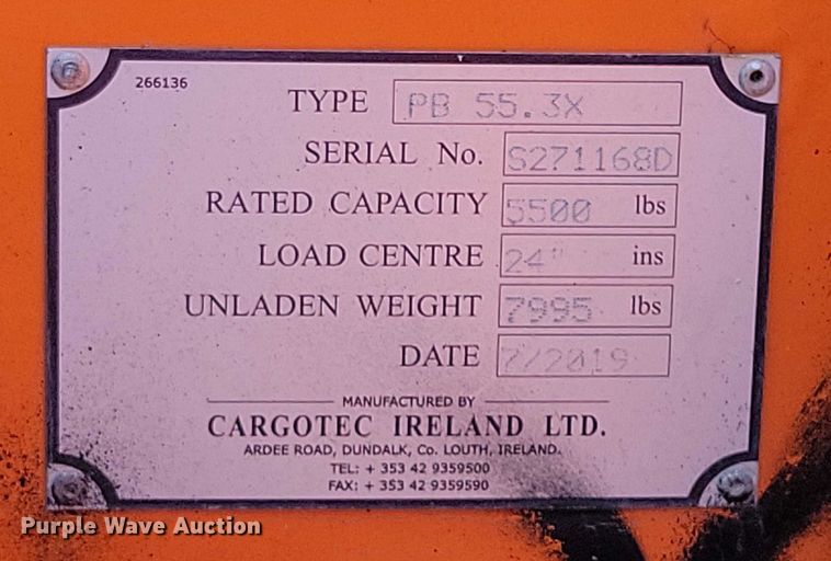 image for item DZ6512 2019 Carotec Princeton forklift