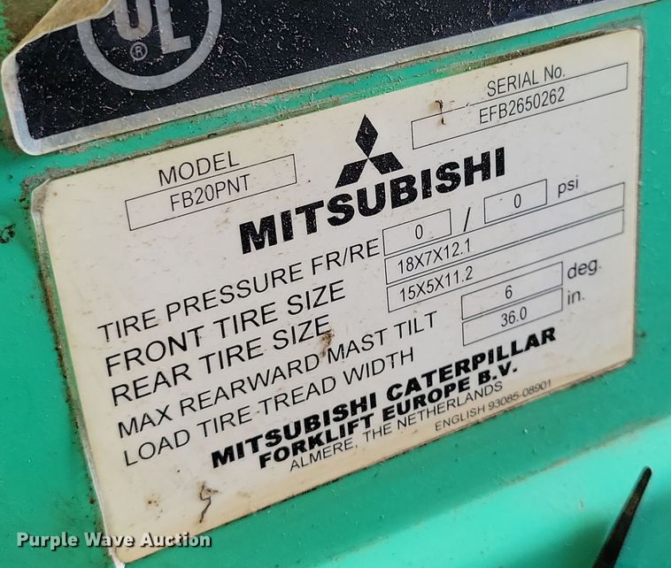 image for item DZ6516 Mitsubishi FB20PNT forklift