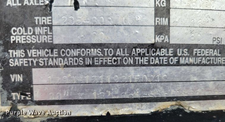 image for item DZ6536 2009 D&K utility trailer