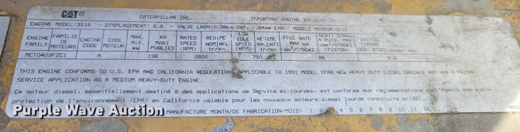 image for item DZ6544 1991 Chevrolet  Kodiak hook lift truck