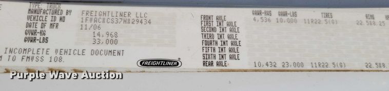 image for item DZ6566 2007 Freightliner  M2 Business Class refuse truck