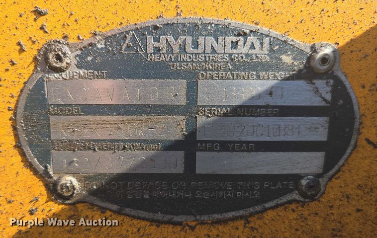 image for item EC1164 1997 Hyundai Robex 200W-2 wheeled excavator