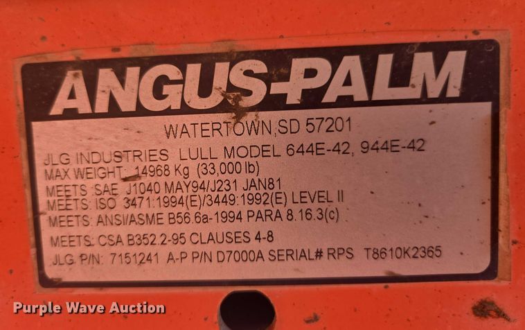 image for item EC1165 2006 Lull 644E-42 telehandler