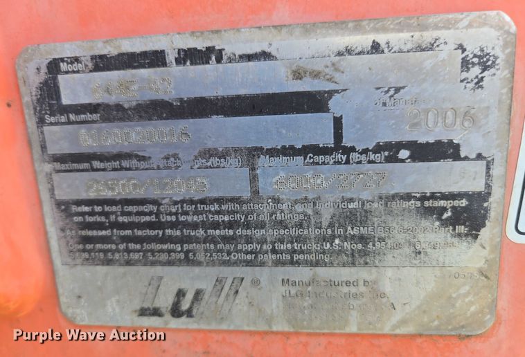 image for item EC1165 2006 Lull 644E-42 telehandler