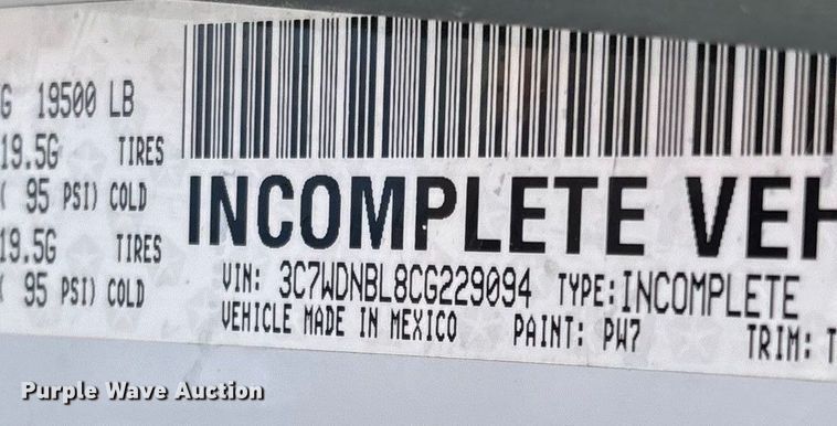 image for item ED2216 2012 Dodge Ram 5500 bucket truck