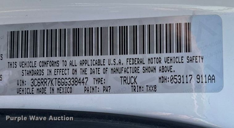 image for item ED2218 2016 RAM 1500 Crew Cab pickup truck