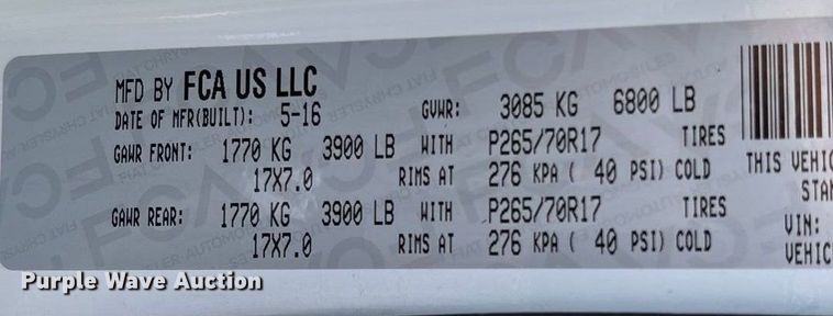 image for item ED2218 2016 RAM 1500 Crew Cab pickup truck