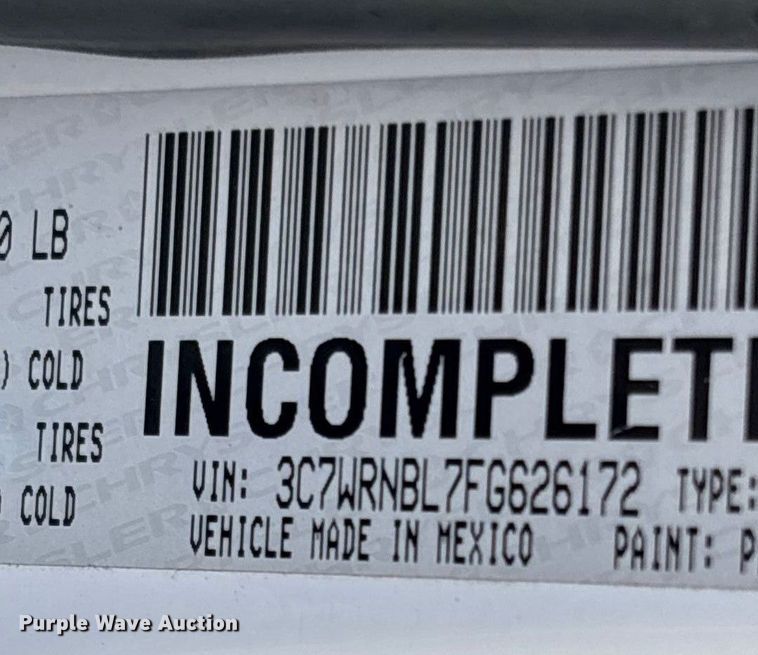 image for item ED2219 2015 RAM 5500 truck cab and chassis