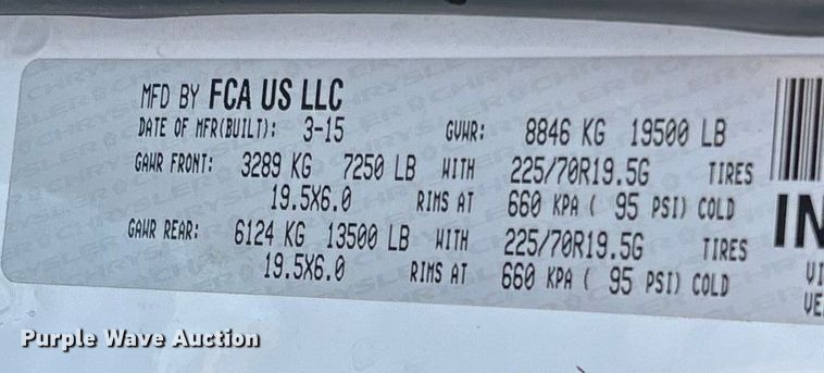 image for item ED2219 2015 RAM 5500 truck cab and chassis