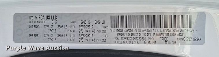 image for item ED2220 2017 RAM 1500 Crew Cab pickup truck