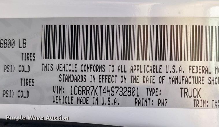 image for item ED2220 2017 RAM 1500 Crew Cab pickup truck