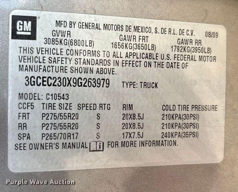 image for item ED5869 2009 Chevrolet Silverado 1500 Crew Cab pickup truck