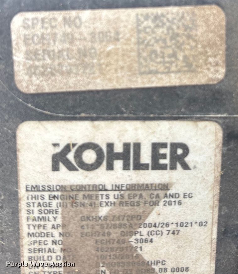 image for item EE3963 Walker  MH27I-16 ZTR lawn mower