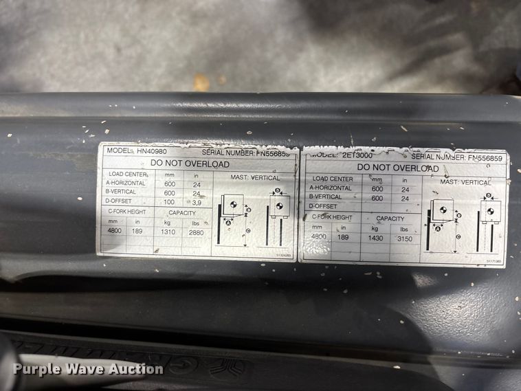 image for item EE3993 Caterpillar 2ET3000 forklift