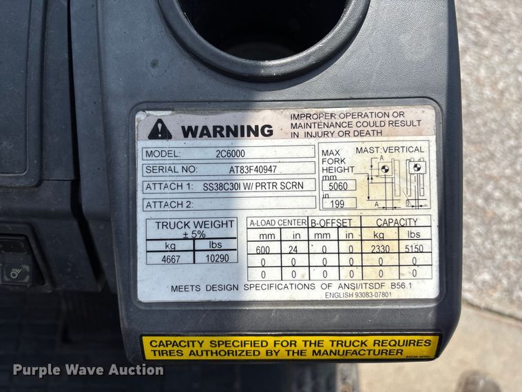 image for item EE3994 Caterpillar 2C6000 forklift