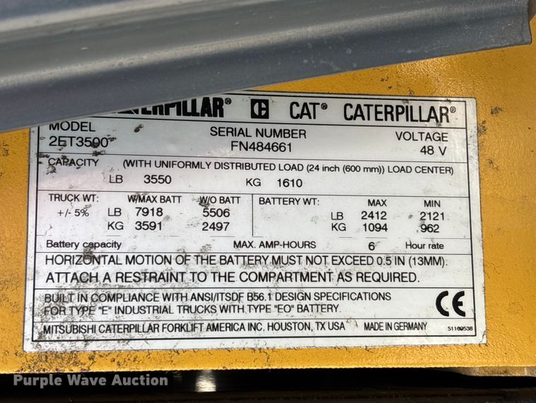 image for item EE3996 Caterpillar 2ET3500 forklift