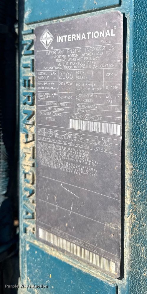 image for item EG6104 2007 International 3000 school bus