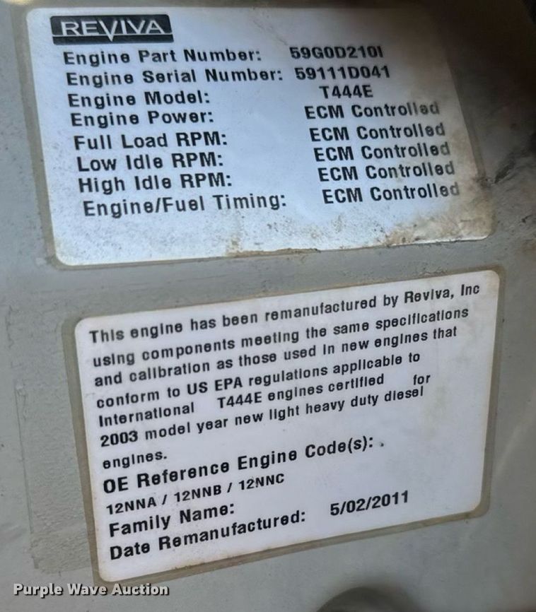 image for item EG6107 2003 International 3800 school bus