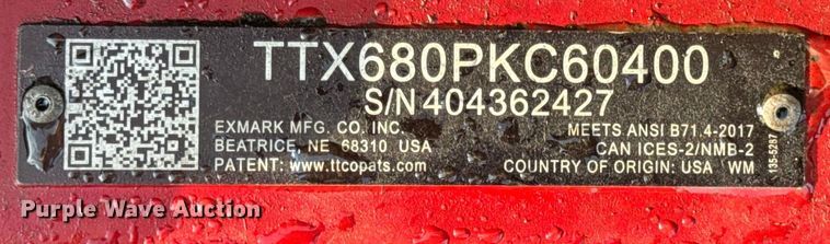 image for item EH7461 eXmark Turf Tracer TTX680PKC60400 lawn mower