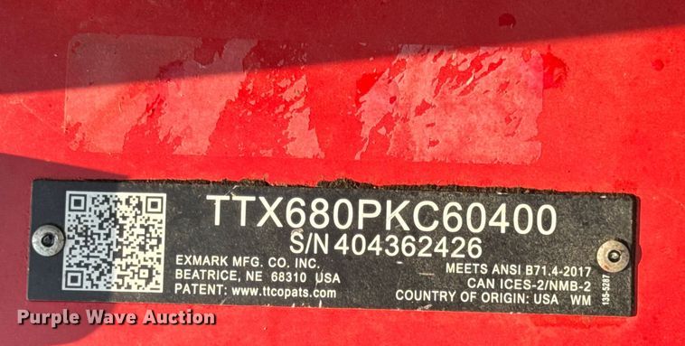 image for item EH7462 eXmark Turf Tracer TTX680PKC60400 lawn mower