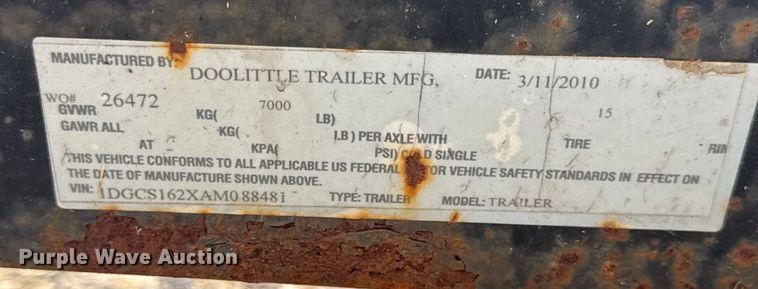 image for item EH7470 2010 Doolittle Cargo Master enclosed cargo trailer