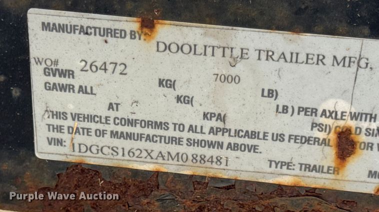 image for item EH7470 2010 Doolittle Cargo Master enclosed cargo trailer