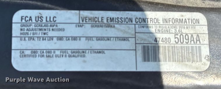 image for item EJ7654 2016 Dodge Grand Caravan van