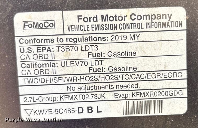 image for item EM0650 2019 Ford F150 XLT SuperCrew pickup truck