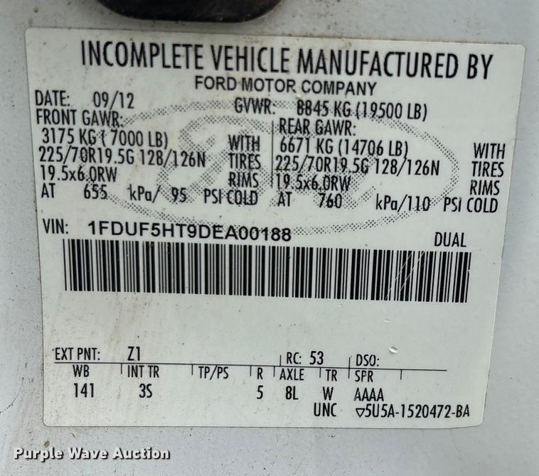 image for item EN5569 2013 Ford F550 dump flatbed truck